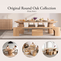 Ensemble de table à manger télescopique extensible en bois de frêne massif de style rétro, table à manger rectangulaire haut de gamme pour plusieurs personnes, idéale pour les villas
