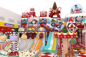 Aire de jeux intérieure durable pour enfants sur le thème de Noël, avec trampoline, piscine à balles et toboggan, pour centre commercial - Product Image 3