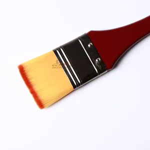 Ensemble de 5 pinceaux en nylon avec manche en bois pour peinture à l'huile, peinture à la <span class=keywords><strong>craie</strong></span> et peinture acrylique – Fournitures d'art - Product Image 3