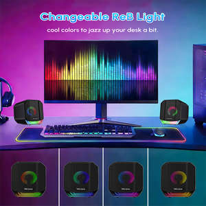 Altavoces de Escritorio WESDAR de 5W con Alimentación USB, Luces RGB, <span class=keywords><strong>Sonido</strong></span> HIFI para Gamers, PC, 2.5 Pulgadas, Rango Completo, 2.0 Canales, IPX4 Impermeables - Product Image 3