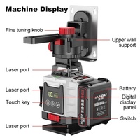 4d 360 faisceau vert auto-niveleur rotatif laser croix verticale niveaux laser niveau laser mural professionnel 16 lignes