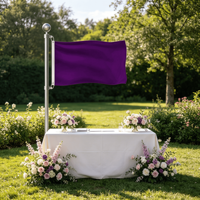 Drapeau violet uni, bannière en polyester violet uni pour la décoration extérieure et intérieure, les événements, les sports