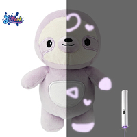 Peluche paresseux violet phosphorescent personnalisée, jouet fluorescent à effacer au laser, animal en peluche Kawaii, compagnon de sommeil apaisant