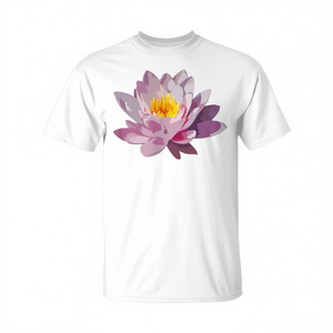 T-shirt élégant et promotionnel pour femme, motif fleur de lys rose, jardinier, yoga, lotus, design yogini - Product Image 2