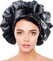 Satin Soie Bonnet Cheveux Extra Large Jumbo Réglable Double Couche Réversible Dormir Satin Doublé Bonnets Chapeau de Nuit pour Femmes