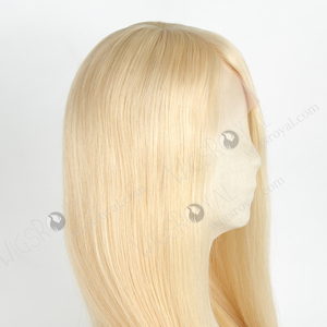 Livraison rapide de haute qualité 20 pouces de Long Blonde 613 délié parfait à la recherche naturelle dentelle avant soie haut sans colle perruques de cheveux humains - Product Image 3
