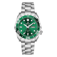 Montre de plongée professionnelle automatique mécanique pour homme en acier inoxydable analogique sport avec verre saphir
