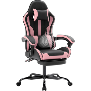 Sillón giratorio <span class=keywords><strong>rosa</strong></span> de alta calidad para mujer, cómodo sillón de ordenador para juegos, oficina moderna, ergonómico, reclinable, silla para juegos de PU para adultos - Product Image 3