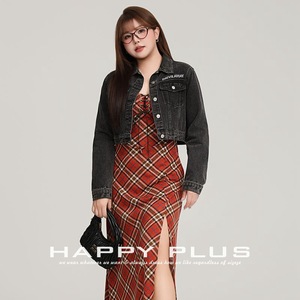 Chaqueta Vaquera Corta para Mujer Talla Grande, Estilo Retro, Color Negro Sólido, Algodón de Grosor Medio, Botones, Manga Larga - Product Image 5