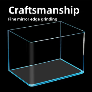 Aquarium JSD HD en verre flotté avec fond noir, éclairage LED intégré en céramique, filtre 3-en-1 prêt à l'emploi pour chambre, bureau, salon - Product Image 6