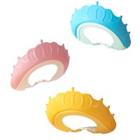 Gorro de Ducha para Bebé con Diseño de Corona de Dibujos Animados, Material PP Azul, para Baño y Champú, HIGIÉNICO