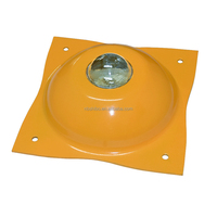 Bouée en acier avec sphère en verre, panneau de signalisation de sécurité routière, bouée en acier jaune, œil de chat, marqueurs routiers réfléchissants en plastique