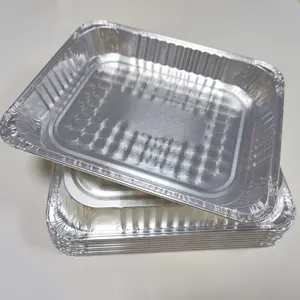 323*263*43mm 2400ml Ofens icher in halber Größe, flach Einweg-Kuchen formen für die Unterhaltung von Aluminiumfolien-Lebensmittel behälter