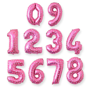 16 Inch Số Kỹ Thuật Số Lá Bóng Bay Rose Gold Bạc Màu Xanh Lá Cây Polka <span class=keywords><strong>Dots</strong></span> Numero Globos Cho Bé Tắm Sinh Nhật Đảng Trang Trí - Product Image 6