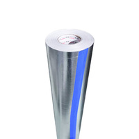 Toile en aluminium ignifuge pour isolation de tuyaux d'échappement, couverture isolante haute température en tissu de fibre de verre et feuille d'aluminium