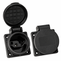 Prise de courant EU étanche 16A 250V à 3 broches, prise électrique extérieure à montage sur panneau avec couvercle anti-poussière pour générateur, camping-car, caravane