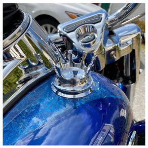 Tapa de Tanque de Combustible para Motocicleta, Estilo Corona, Cromada, para Sportster XL 1200 883 48 Softail Dyna FLST Road King - Product Image 4