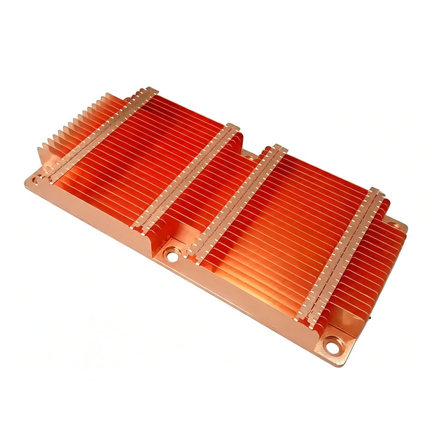 Customized Copper CPU Heatsink with Zipper Fin Design