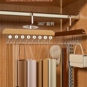Wooden <b>Clothes</b> Rack Multifunctional Underwear Vest <b>Storage</b> Hook Type Organizer For Closet Wardrobe Use - Product Image 1