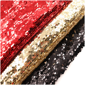 Tissu en dentelle tricotée à paillettes or rouge super bon marché pour vêtements et chaussures de mariage robes et accessoires brodés pour garçons - Product Image 3