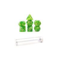 Ensemble de dés D&D/RPG D20 de haute qualité avec étiquettes personnalisées en vrac, noyau liquide et tube de rangement transparent en plastique