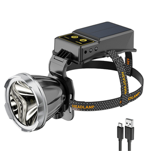 Banco de energía solar portátil 1000 lúmenes cabeza móvil linterna inalámbrica emergencia Usb <span class=keywords><strong>recargable</strong></span> faro - Product Image 1