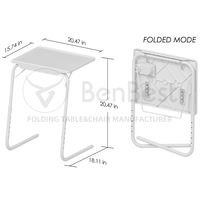 Table TV réglable lit de chevet pliable en plastique table blanche pour bureau d'ordinateur d'étude