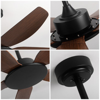 Ventilateur de plafond LED moderne et simple, à fréquence variable, en fer, avec télécommande, pour usage domestique, commercial, restaurant et salon, résistant aux vents forts