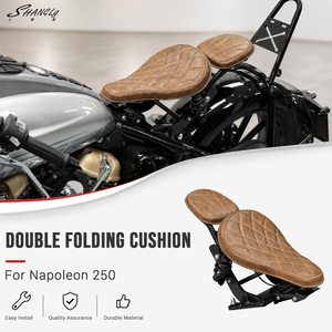 Asiento Trasero Plegable para Motocicleta Benda Napoleon 250, Cojín de Cuero PU Impermeable, Asiento de Pasajero Retro Cruiser - Product Image 1