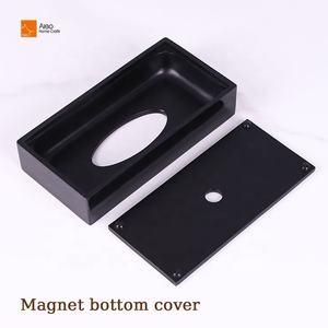 욕실 액세서리 및 호텔 사용을위한 자석 커버 블랙 맞춤형 컨테이너 도매 편안한 수지 티슈 홀더 - Product Image 3