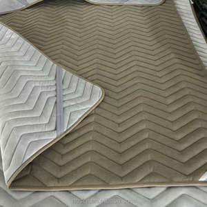 Protège-matelas fin brun et gris portable taille Queen 100 % polyester – Approvisionnement abondant – Vente directe usine - Product Image 2