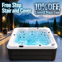 Jacuzzi Exterior de Lujo para 6 Personas, Bañera de Hidromasaje Acrílica con 34 Jets, Moderna Bañera de Hidromasaje para Exteriores
