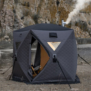 Tienda de Campaña Tipo Sauna para 4 Personas, Desplegable, para Exteriores, de Gran Tamaño, para Pesca en Hielo, Cálida, para Invierno, Tipo Pentágono - Product Image 4