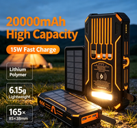 Batterie solaire pliable Li-Polymère 20000mAh 22.5W avec chargeur sans fil et charge rapide 2-en-1, entrée Type-C, étanche et lumière LED