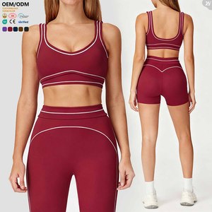 XW-AWX8003 OEM ODM Personnalisé Ropa Deportiva Mujer Haut de gamme Débardeur de sport pour femme Couleur contrastante Doux Soutien-gorge de yoga et <span class=keywords><strong>Pilates</strong></span> pour femme - Product Image 1