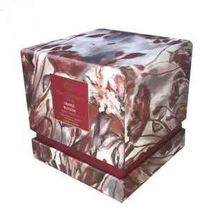 Printed colorful luxury candle set square tumbler candle box for candle jar