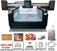 Impresora de Inyección de Tinta UV Industrial de Alta Velocidad Jucolor 1210 * Ricoh Gen6 Impresión Vívida de 14 Colores en Vidrio, Madera, Metal, Acrílico y Letreros