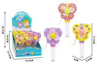 Wholesale Halal Hand Crank Butterfly Fan Toy Candy with Fruit Tablet Sugar Box Packaging for Kids Novelty Sweets