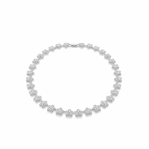<span class=keywords><strong>Collier</strong></span> Fleur en Acier Inoxydable Entièrement Sertie de Diamants, Parure de Bijoux en Zircon Romantique <span class=keywords><strong>et</strong></span> Luxueuse, Cadeau de Fête Haut de Gamme - Product Image 1