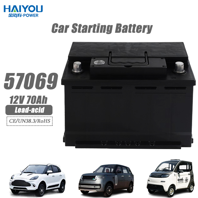 JHY Model 57069 DIN STANDARD 12V 70AH 840Wh 16.8kg Sealed AGM Deep Cycle Durable Powerful Car Starter Battery