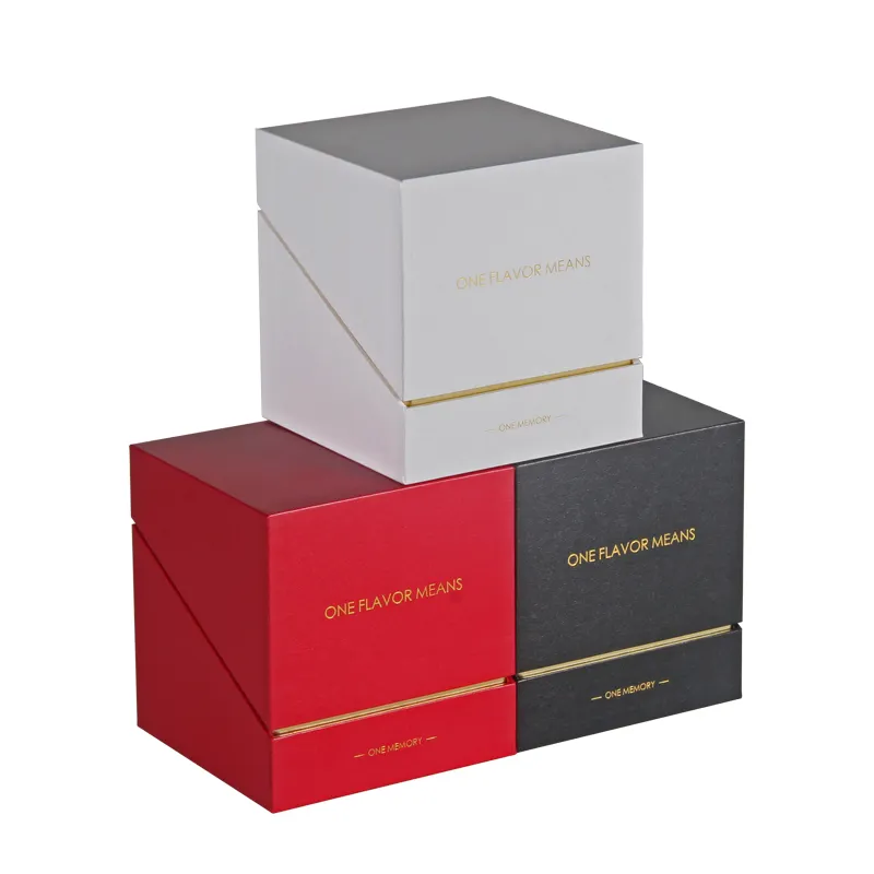 Luxury cardboard box with gold foil logo custom candle boxes wholesale fancy gift box