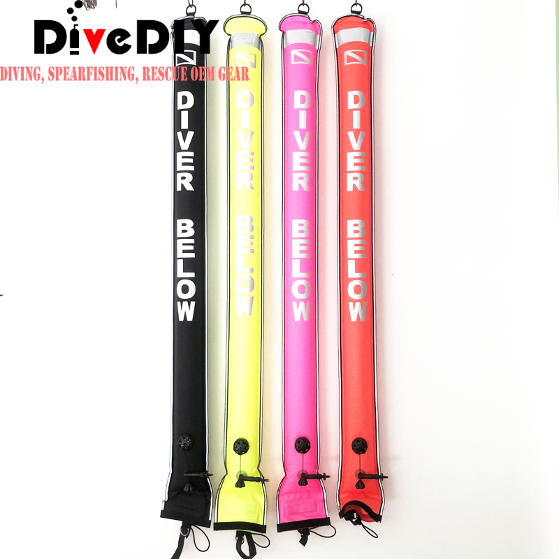 Цветной светоотражающий безопасный надувной маркер для погружения с аквалангом, 180*18 см