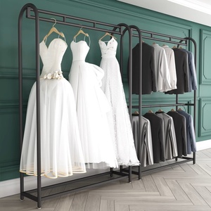 Quần áo kim loại giá váy cưới cửa hàng áo choàng cô dâu phù hợp với màn hình đứng bán lẻ quần áo hiển thị đứng - Product Image 5