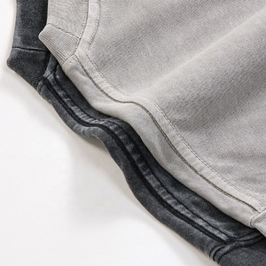 เสื้อฮิปฮอปผู้ชายเสื้อยืดโอเวอร์ไซส์ผ้าฝ้าย100% 280gsm ฟอกสีกรดเสื้อวินเทจ - Product Image 2