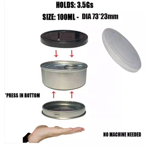 Vente en gros de boîtes de conserve rondes en métal pour presse à anneau, deux pièces de boîtes de conserve pour bonbons, tabac et herbes avec couvercle à ouverture facile - Product Image 5