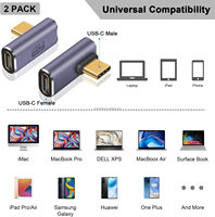 Adaptateur à angle droit USB C 100W Adaptateur USB C 40Gbps Support 8K 60Hz Affichage vidéo pour Thunderbolt 4 USB 4 HUB Docking Tablet