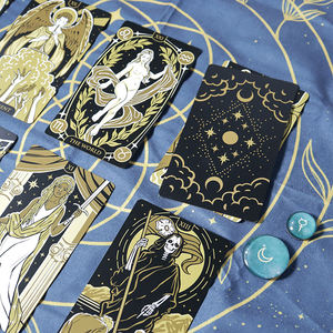 Pabrik kerajinan ramah lingkungan menyesuaikan kartu bermain <span class=keywords><strong>Tarot</strong></span> penyihir misterius Foil emas indah - Product Image 5