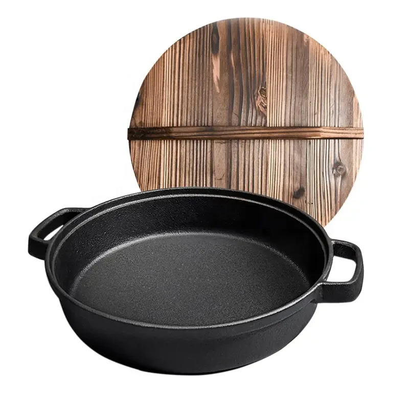 Black With Wood Lid