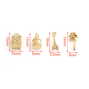 Colgantes Temáticos para Maleta de Viaje: Torre Eiffel, Botella de Perfume, Palmera, Plata 800, Unisex, Uso Diario - Product Image 2