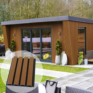 Revestimiento de pared de teca Wpc, venta al por mayor, Panel de gran pared WPC para exteriores, tablero de Panel de pared estriado WPC compuesto Exterior - Product Image 6